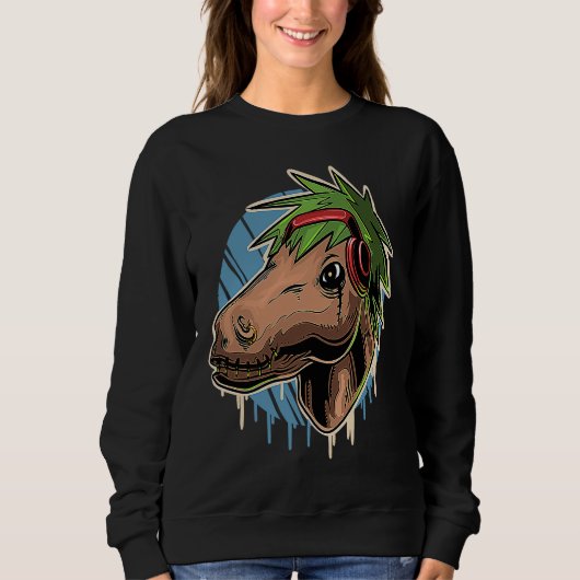 Sweatshirt Keta Horse Techno Dj Ketamine Headphones (Devant)