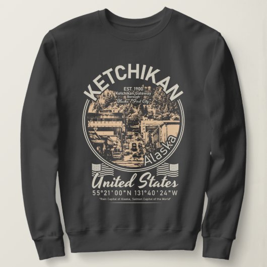 SWEATSHIRT KETCHIKAN ALASKA - ÎLE REVILLAGIGEDO (Design devant)