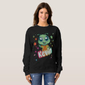 Sweatshirt KEVIN - Nom du garçon mignon avec un Alien mignon (Devant entier)