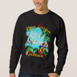 Sweatshirt Key Largo Florida Beach Island Vacances Parrot