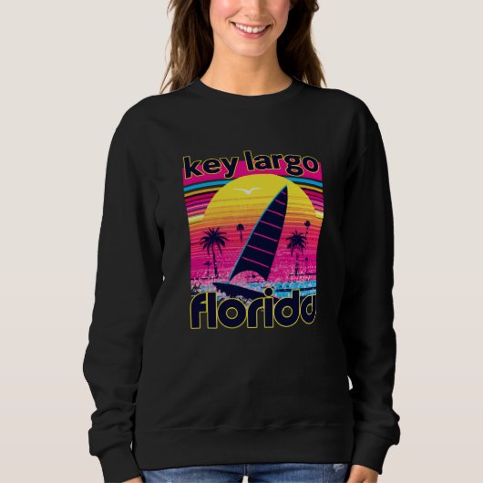 Sweatshirt Key Largo Rétro Style Souvenir Plage 80s (Devant)