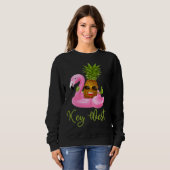 Sweatshirt Key West Florida Beach Tropical Flamingo Pineappl (Devant entier)