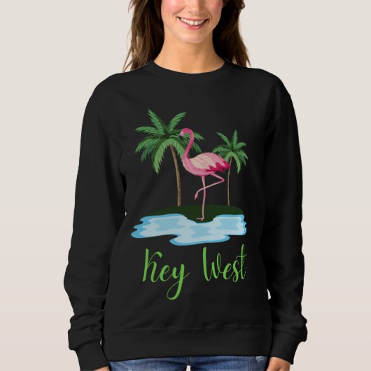 Sweatshirt Key West Florida Flamingo Tropical Beach Vacation (Devant)