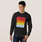 Sweatshirt Key West Florida Retro Sunset Palm Trees (Devant entier)