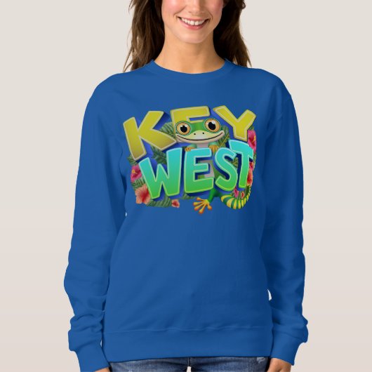Sweatshirt Key West Gecko Floride (Devant)
