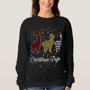 Sweatshirt Ki Cute Llama Christmas Pyjama Leopard Plaid Print