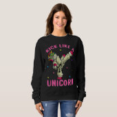 Sweatshirt Kick Like a Unicorn Female Taekwondo Student Tae K (Devant entier)