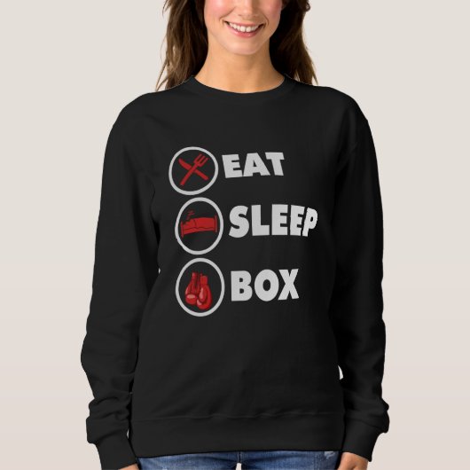 Sweatshirt Kickboxer Eat Sleep Box Boxing Boxer Kickboxing (Devant)