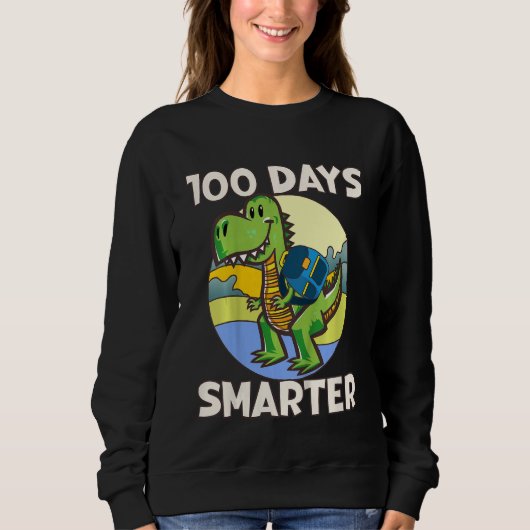 Sweatshirt Kids 100 days smarter, Cute dino Happy 100th Day o (Devant)