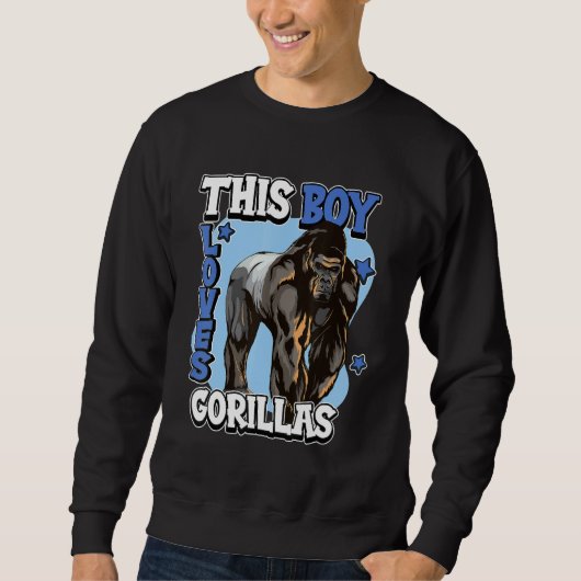 Sweatshirt Kids Gorilla Citation Apes Ce Garçon Aime Gorillas (Devant)