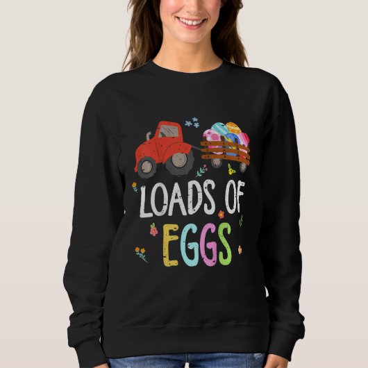Sweatshirt Kids Loads Of Eggs Construction Tractor Truck Est (Devant)