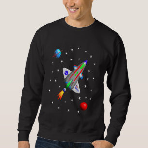Sweatshirt Kids Spacship Rocket Système solaire Science graph