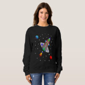 Sweatshirt Kids Spacship Rocket Système solaire Science graph (Devant entier)