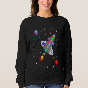 Sweatshirt Kids Spacship Rocket Système solaire Science graph