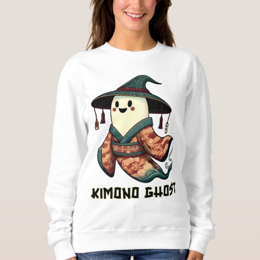 Sweatshirt Kimono fantôme - Trick ou régal - Happy halloween (Devant)