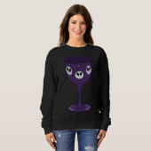 Sweatshirt Kinda Goth Gobelet de vin crâne Profond violet (Devant entier)