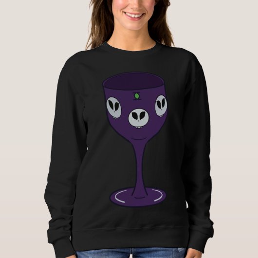 Sweatshirt Kinda Goth Gobelet de vin crâne Profond violet (Devant)