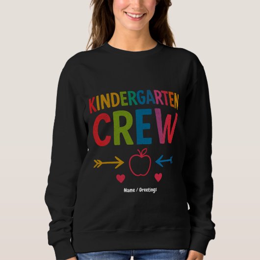 Sweatshirt Kinder Crew Funny Kindergarten Fun Retour À L'Écol (Devant)