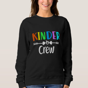 Sweatshirt Kinder Crew Kindergarten Enseignant Coeur 1er Jour