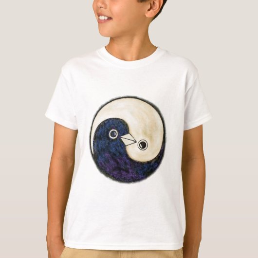Sweatshirt kinder Yin Yang ontwerp met duiven" (Voorkant)