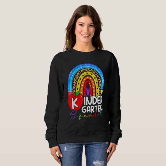 Sweatshirt Kindergarten Boho Rainbow Teacher Team Kinder Squa (Devant entier)