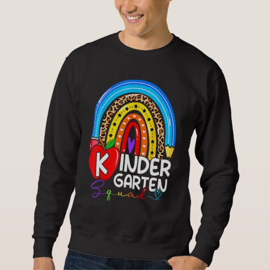 Sweatshirt Kindergarten Boho Rainbow Teacher Team Kinder Squa (Devant)