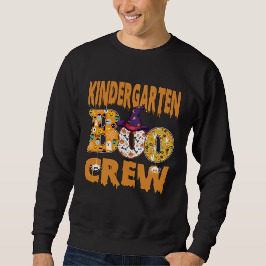 Sweatshirt Kindergarten Boo Crew Teacher Halloween (Devant)