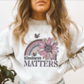 Sweatshirt Kindness Matters Retro Butterfly Boho Rainbow