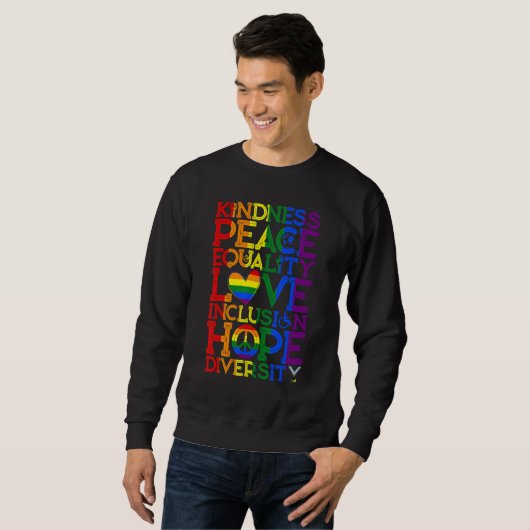 Sweatshirt Kindness Peace Equality Inclusion Diversity Human (Devant entier)