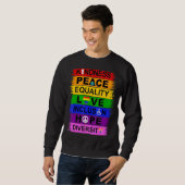 Sweatshirt Kindness Peace Equality Love Inclusion Hope Divers (Devant entier)