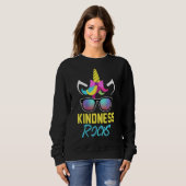 Sweatshirt Kindness Rocks Anti-harcèlement Rainbow Unicorn Su (Devant entier)