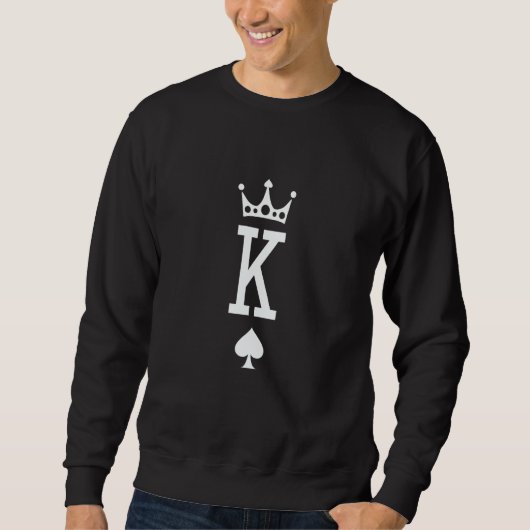 Sweatshirt King Couple King and Queen Poker Q and K Matching (Devant)