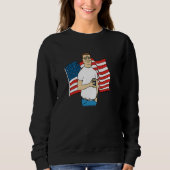 Sweatshirt King of the Hill Hank Hill and American Flag Carto (Devant)
