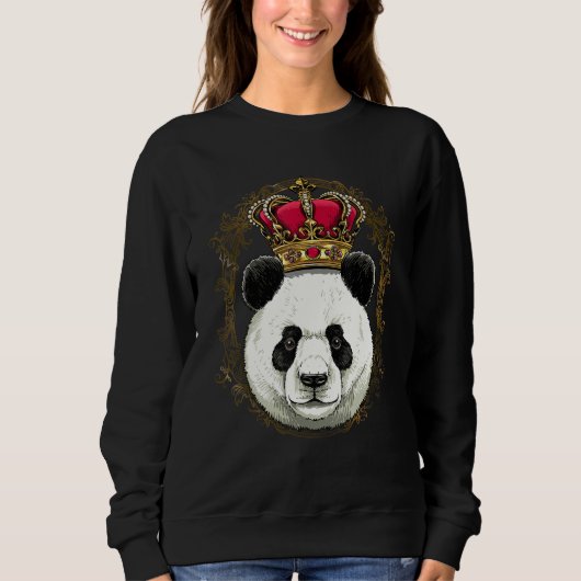 Sweatshirt King Queen Giant Panda Princess Animal Bear (Devant)