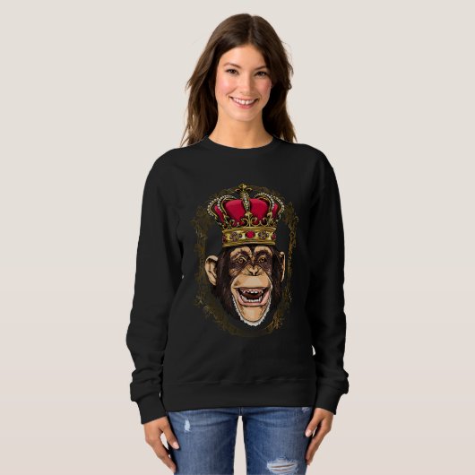 Sweatshirt King Queen Monkey Princess Animal Primate Monkey (Devant entier)