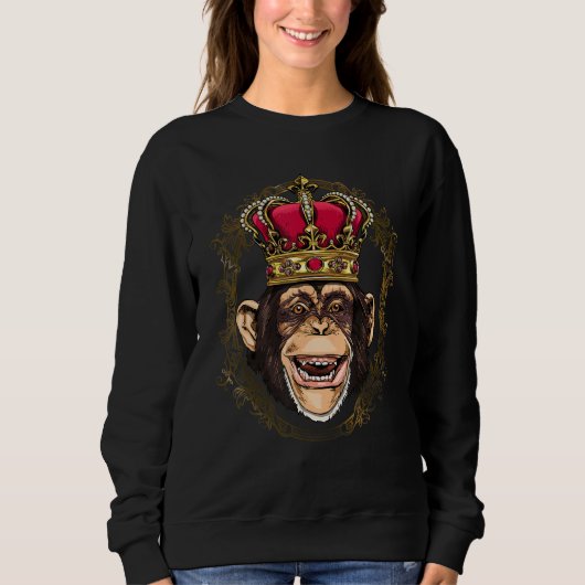 Sweatshirt King Queen Monkey Princess Animal Primate Monkey (Devant)