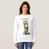 Sweatshirt KiniArt Goldendoodle rasé Noël (Devant entier)