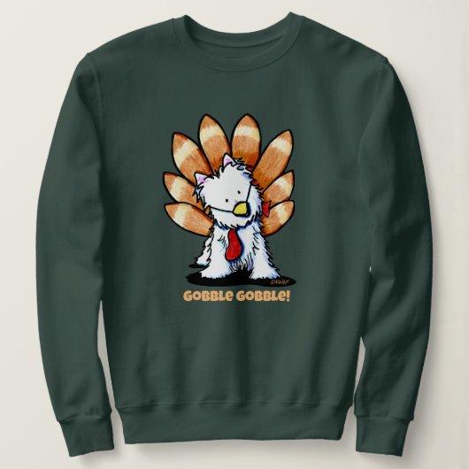 Sweatshirt KiniArt Thanksgiving Westie (Design devant)