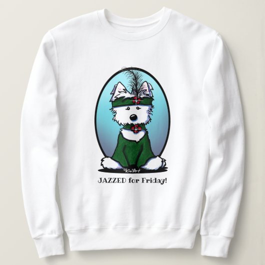 Sweatshirt KiniArt Westie 1920s Flapper (Design devant)