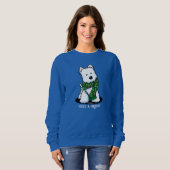 Sweatshirt KiniArt Westie Chien Noël (Devant entier)
