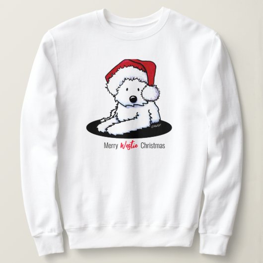 Sweatshirt KiniArt Westie Chien Noël (Design devant)