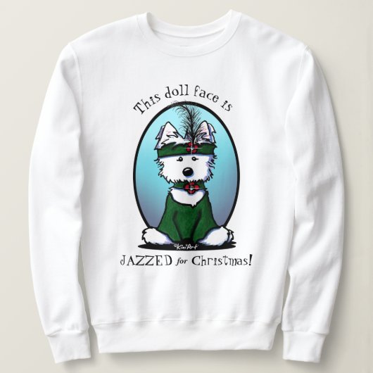 Sweatshirt KiniArt Westie Noël 1920 (Design devant)