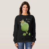 Sweatshirt Kiss Me Frog with Crown Frog Prince Fan (Devant entier)