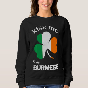 Sweatshirt Kiss Me I M Birman Shamrock Birmanie St Patrick S