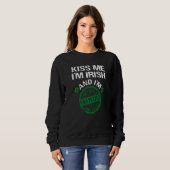 Sweatshirt Kiss Me I M Irlandais I Am Vacciné Pro Vaccine Fem (Devant entier)