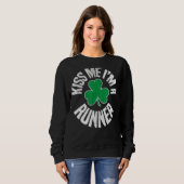 Sweatshirt Kiss Me I'm A Runner Jour de la Saint Patrick Iris (Devant entier)