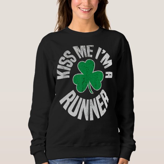 Sweatshirt Kiss Me I'm A Runner Jour de la Saint Patrick Iris (Devant)