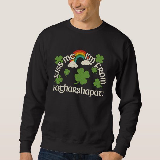 Sweatshirt Kiss Me Shamrock  City St Patrick's Day Vagharshap (Devant)