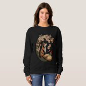 Sweatshirt Kitsune Fox Japanese Nine Tailed Fox Cherry Blosso (Devant entier)