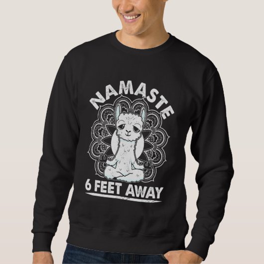 Sweatshirt Kitsune Fox Namaste Séjournez À 6 Pieds De L'Entra (Devant)